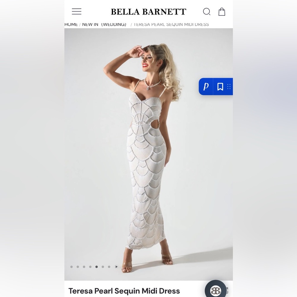 Pearl sequin Midi Dress